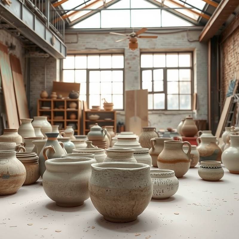 Product photography of handmade ceramics in The Loft utilizing natural light to enhance the texture and colors.
